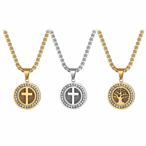 Collana uomo tonda strass - tonda,