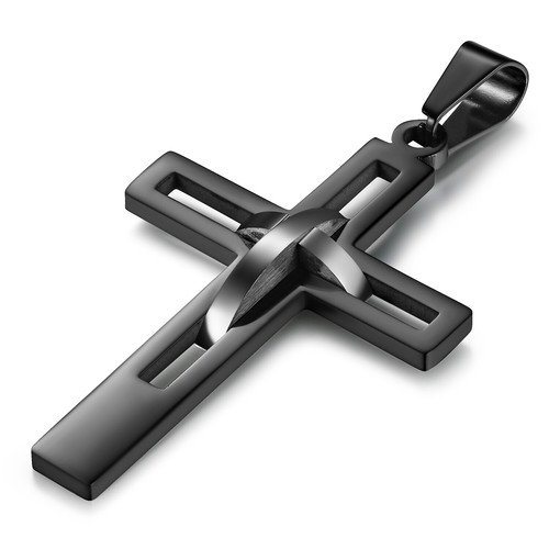 Collana uomo argento nero