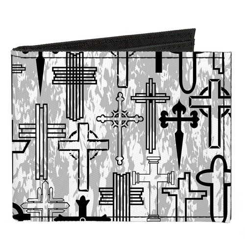 Canvas fold wallet crosses - wallet,