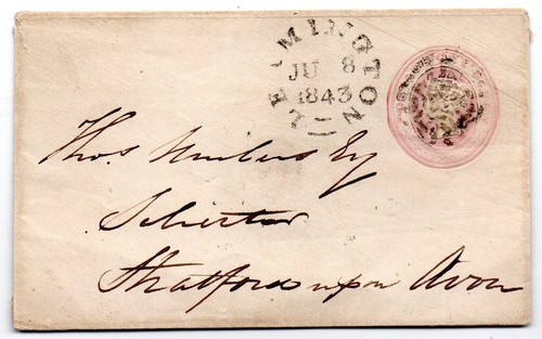 1843 rosa env annullato - 1d,