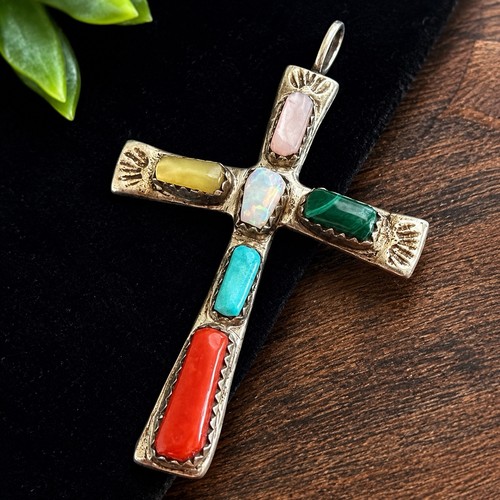 Zuni ciondolo croce argento