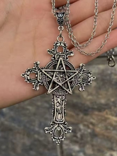 Collana croce pentagramma