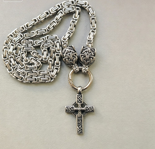 Collana croce lupo grande - collana,